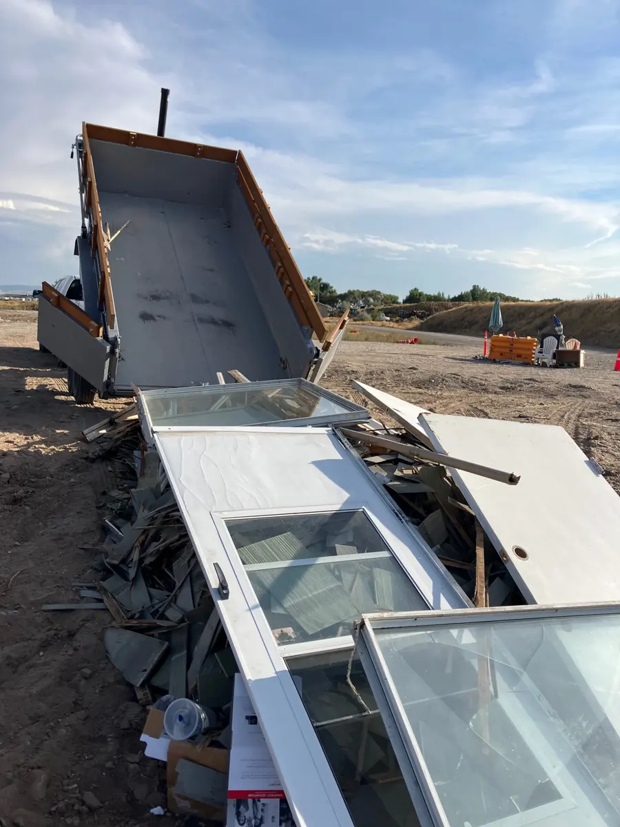 Dump trailer being used for a cleanout