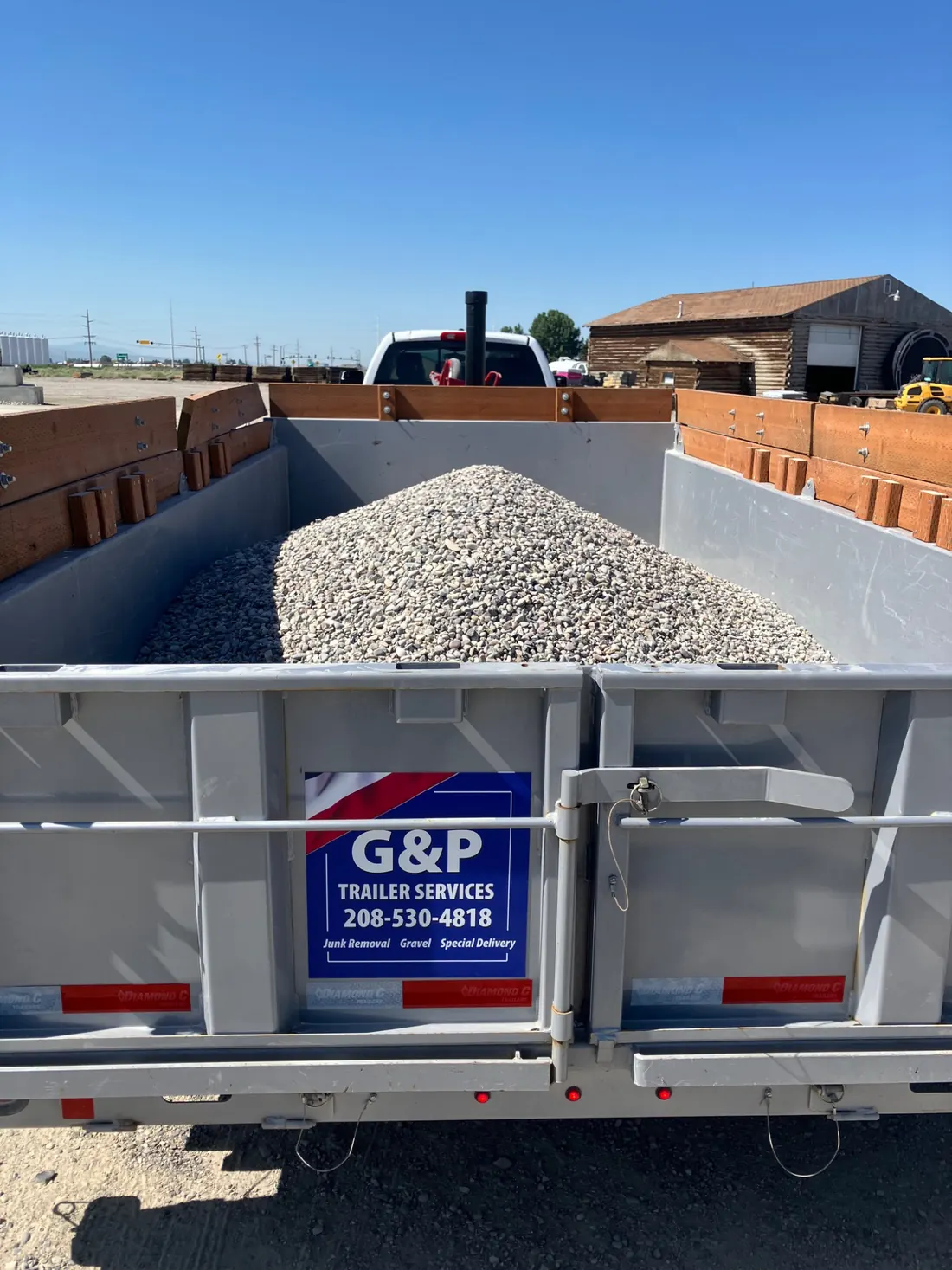 G&P Trailer Services trailer loaded with gravel